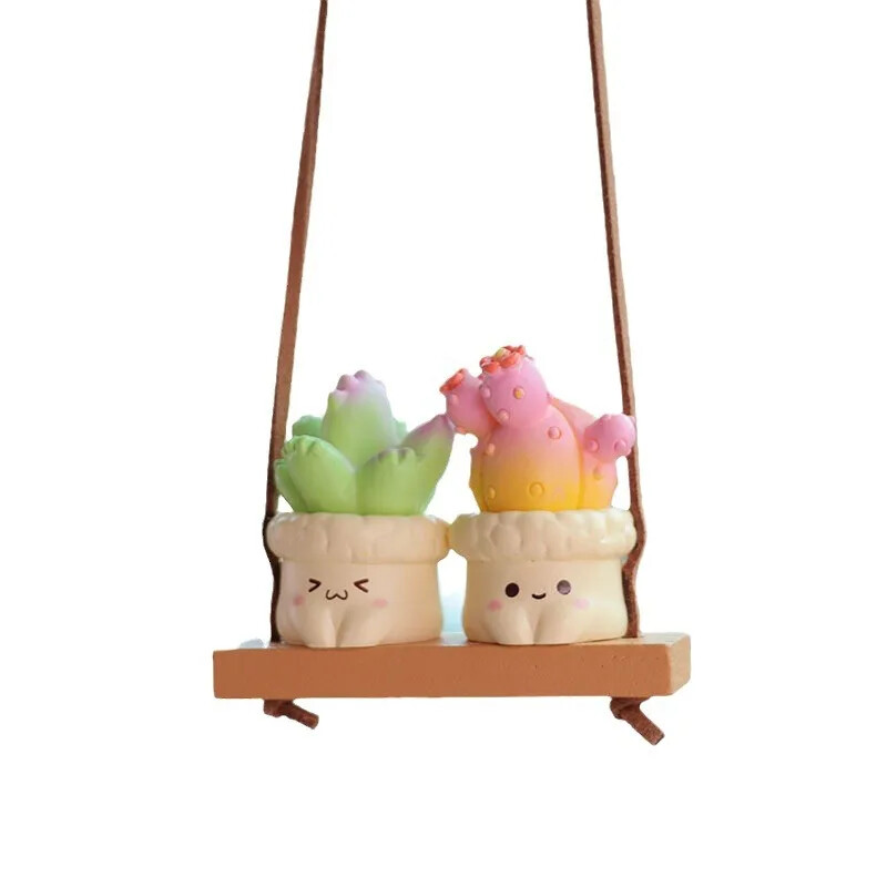 Cactus colorat Oglinda retrovizoare pentru mașină pandantiv Accesorii pentru decorarea interioară a mașinii Decorarea mașinii Cadou de aniversare Accesorii pentru cuplu
