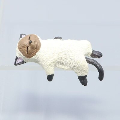 Pisică Kawaii Decor mic pentru mașină, control central, ecran de afișare, simulare, miniaturi de pisici din rășină, ornament de pisică de desene animate, jucărie pentru copii