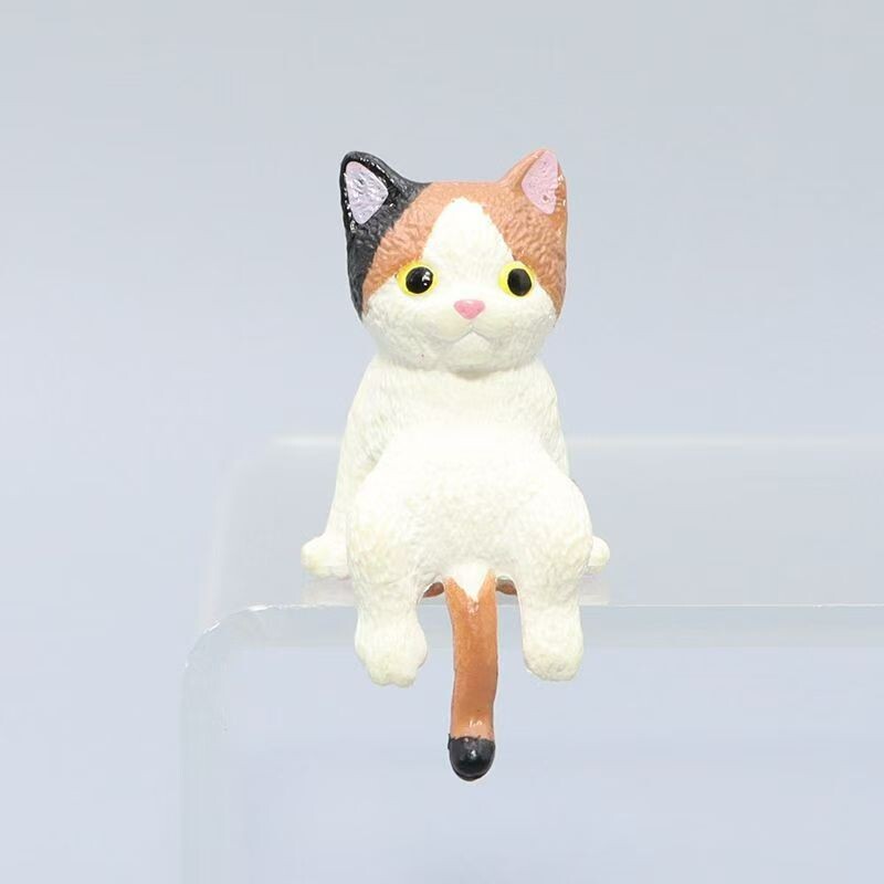 Pisică Kawaii Decor mic pentru mașină, control central, ecran de afișare, simulare, miniaturi de pisici din rășină, ornament de pisică de desene animate, jucărie pentru copii