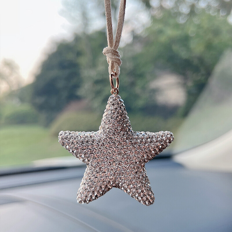 Creative Pentagram automobilio borto dekoravimas išskirtinis krištolinis galinio vaizdo veidrodėlis automobilių priedai automobilių priedai