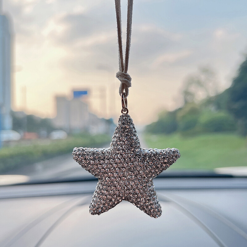 Creative Pentagram automobilio borto dekoravimas išskirtinis krištolinis galinio vaizdo veidrodėlis automobilių priedai automobilių priedai