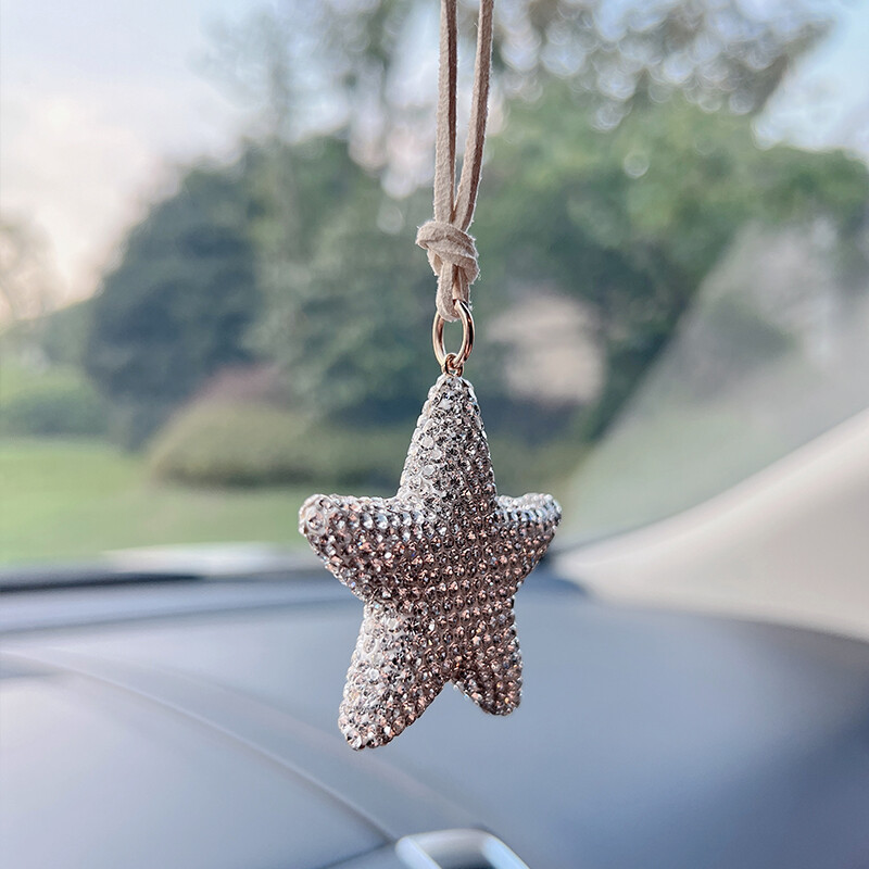 Creative Pentagram automobilio borto dekoravimas išskirtinis krištolinis galinio vaizdo veidrodėlis automobilių priedai automobilių priedai