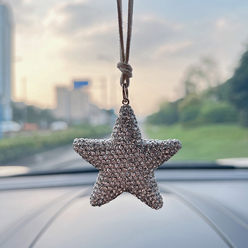 Creative Pentagram automobilio borto dekoravimas išskirtinis krištolinis galinio vaizdo veidrodėlis automobilių priedai automobilių priedai