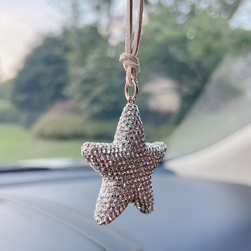 Creative Pentagram automobilio borto dekoravimas išskirtinis krištolinis galinio vaizdo veidrodėlis automobilių priedai automobilių priedai