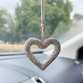 Kūrybingas naujas deimantais inkrustuotas meilės automobilių aksesuarai madingi automobilių salono aksesuarai galinio vaizdo veidrodžių dekoravimo dekoro dekoras