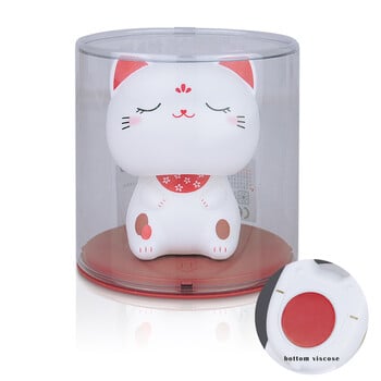 Захранван от слънчева енергия Maneki Neko Lucky Cat Car Interior Decor Cute Swinging Noding For Home Office Desktop Car Desktop Кукла