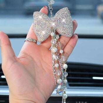 Bling Car Interior Glam Decoration Charm Rhinestone Vising Auto Pendant Lucky Hanging Ornament Автоаксесоари за жени