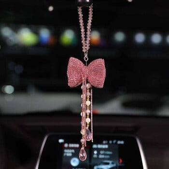 Bling Car Interior Glam Decoration Charm Rhinestone Vising Auto Pendant Lucky Hanging Ornament Автоаксесоари за жени