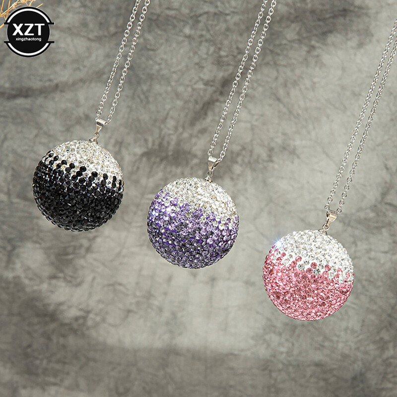 Pandantiv cu bile de cristal pentru mașină, oglindă retrovizoare pentru mașină, pandantiv Bling Bling cu strass, decorare pentru interiorul mașinii, accesorii auto