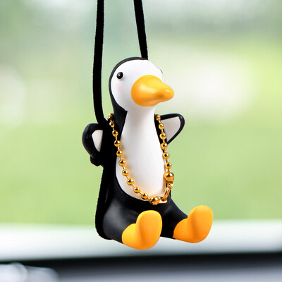 Pandantiv mașină drăguț Anime Little Duck Leagăn Auto oglindă retrovizoare Ornamente suspendate Accesorii de decorare interioară pentru fete Cadouri
