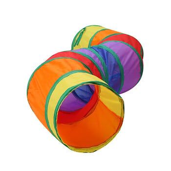 Cat Rainbow Tunnels Tunels Цветна сгъваема бормашина Tunnel Interactive Cat Toy Палатка за игра Зоотовары Аксесоари за котки