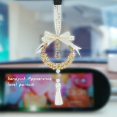 Pandantiv masina noua masina din titaca de cristal cu pandantiv decorativ plasa rosie creativa masina oglinda retrovizoare masina agatata