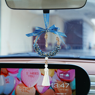Pandantiv masina noua masina din titaca de cristal cu pandantiv decorativ plasa rosie creativa masina oglinda retrovizoare masina agatata