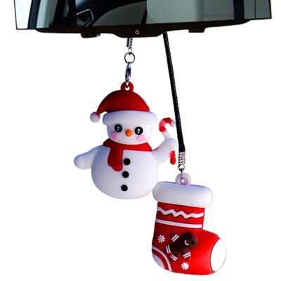 Mielas siūbuojantis automobilio papuošalas, pakabinamas kalėdinis automobilio papuošalas Sniego senelis Kalėdų lazdelės pakabukas Kalėdų senelis Kalėdų eglutė automobilio žavesys
