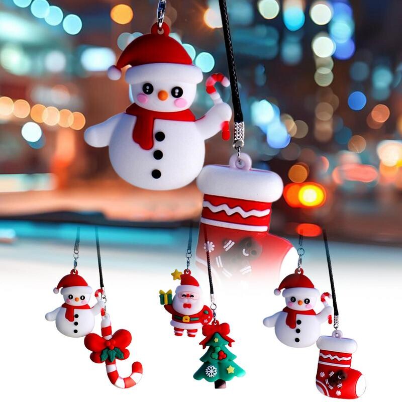 Mielas siūbuojantis automobilio papuošalas, pakabinamas kalėdinis automobilio papuošalas Sniego senelis Kalėdų lazdelės pakabukas Kalėdų senelis Kalėdų eglutė automobilio žavesys