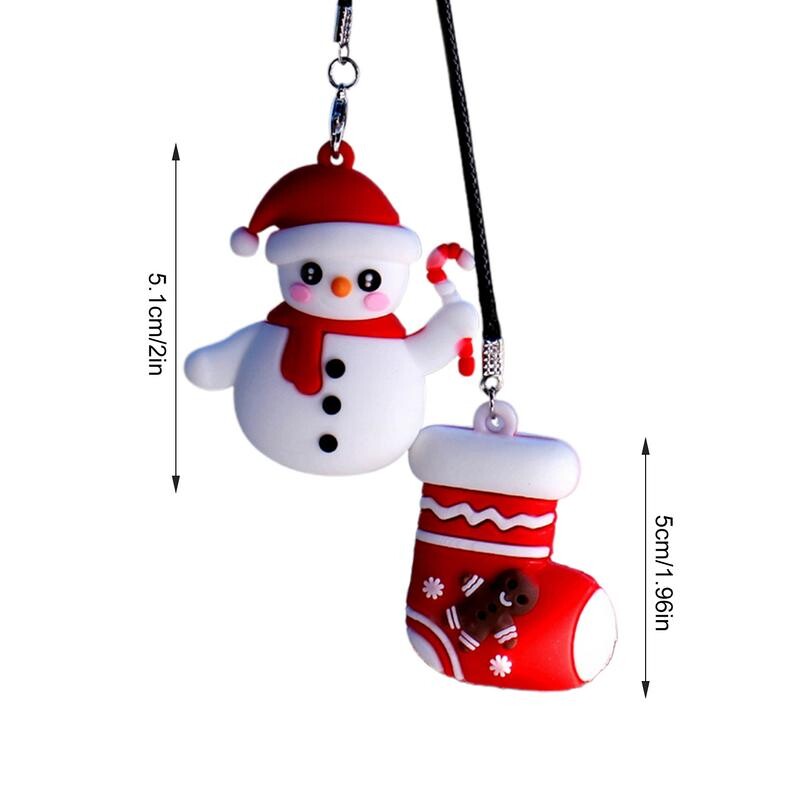 Mielas siūbuojantis automobilio papuošalas, pakabinamas kalėdinis automobilio papuošalas Sniego senelis Kalėdų lazdelės pakabukas Kalėdų senelis Kalėdų eglutė automobilio žavesys