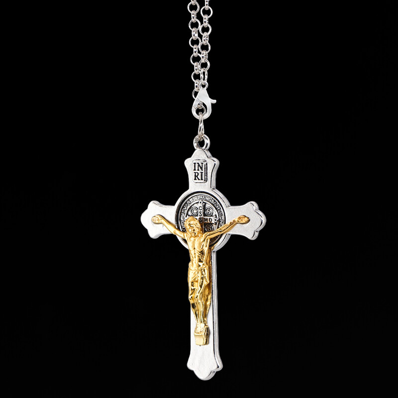 Crucifixul lui Iisus Cruce Ornamente pandantiv pentru mașină Brelocuri Oglindă retrovizoare Decorare suspendată Decor auto Accesorii pentru mașini Cadouri de stil
