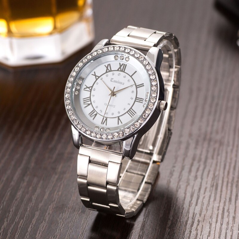 Madingas pilno deimantų lydinio laikrodis su romėniškais skaitmenimis vyrams ir moterims kvarcinis laikrodis nori karšto gaminio