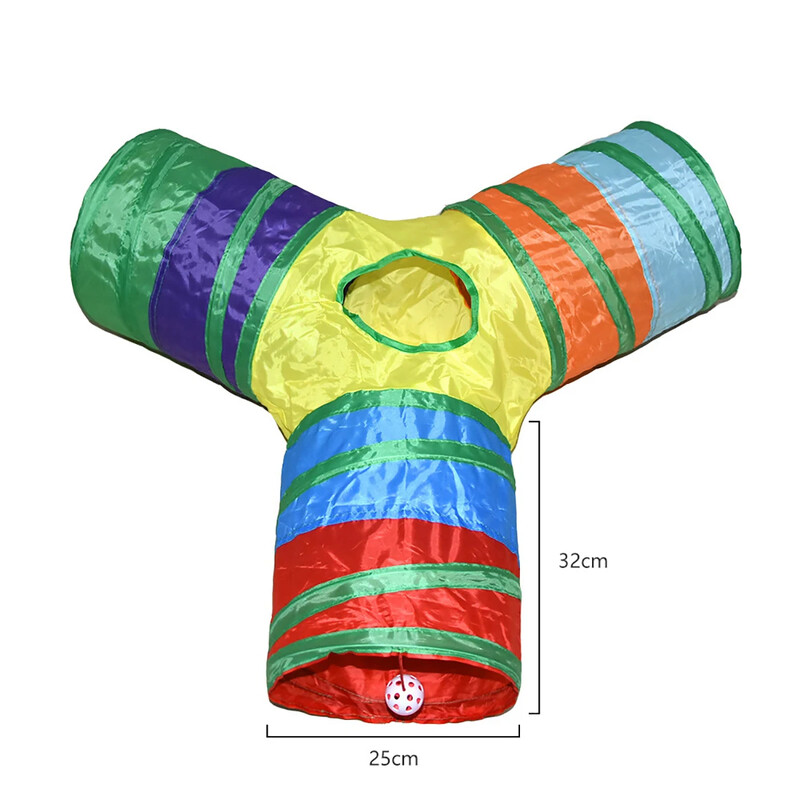 Tunel de joacă pentru pisici rezistent la uzură Tuneluri pliabile pentru animale de companie cu jucărie de joc pentru pisici, cobai, iepuri, aprovizionare amuzantă pentru pisici
