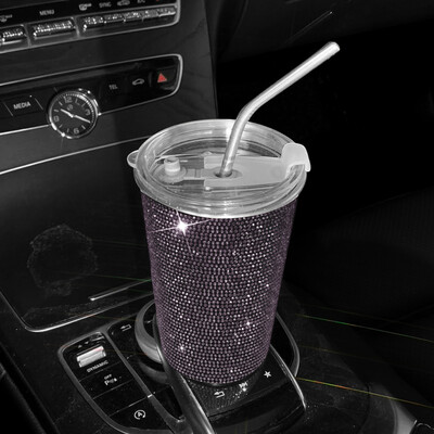 Bling Diamond din oțel inoxidabil ceașcă cu apă pentru mașină 550 ml ceașcă de cafea pentru băuturi pentru femei Accesorii interioare auto pentru mașină acasă la birou