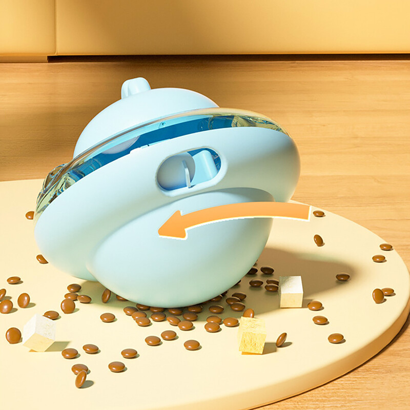Jucării pentru hrănire castron distractiv pentru pisici pentru animale de companie, pahar pentru câini, hrănitor pentru cățeluș, pisicuță, care scutură scurgeri, container cu minge de mâncare, jucării de antrenament pentru exerciții