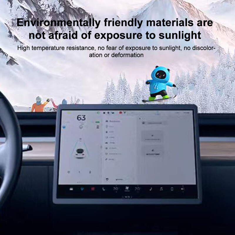 Desen animat creativ skateboarding Urs detașabil Consola centrală a mașinii Ornamente Interiorul mașinii Decorare drăguță Accesorii auto