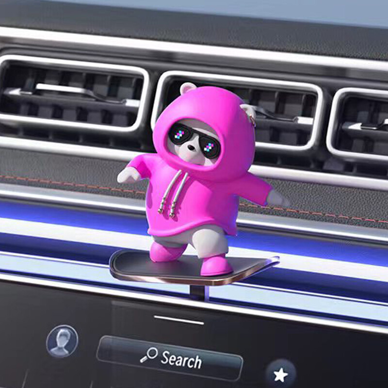 Desen animat creativ skateboarding Urs detașabil Consola centrală a mașinii Ornamente Interiorul mașinii Decorare drăguță Accesorii auto