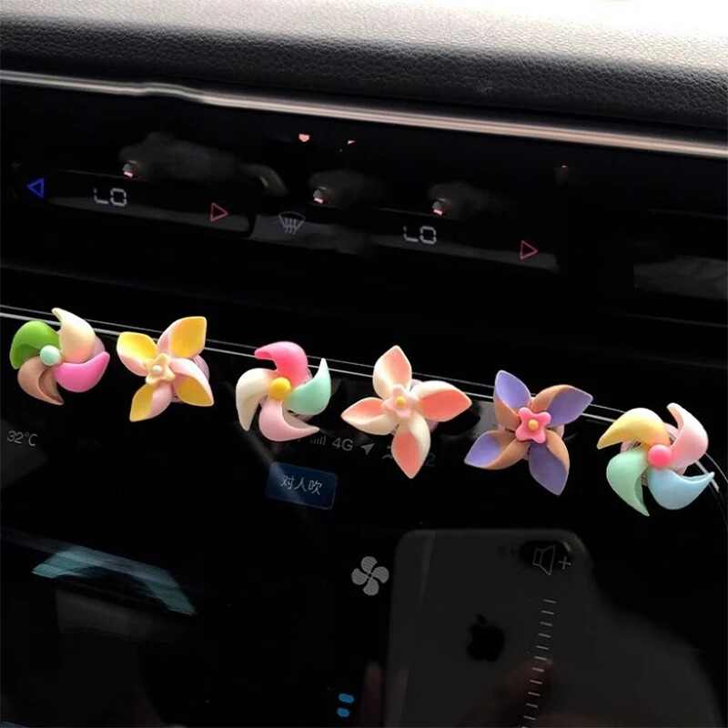 6BUC Decoratiuni Interioare Masini Rotative Moara de vant Mica Decoratiuni creative Ornamente Mici Decoratiuni Interioare Consola Centrala