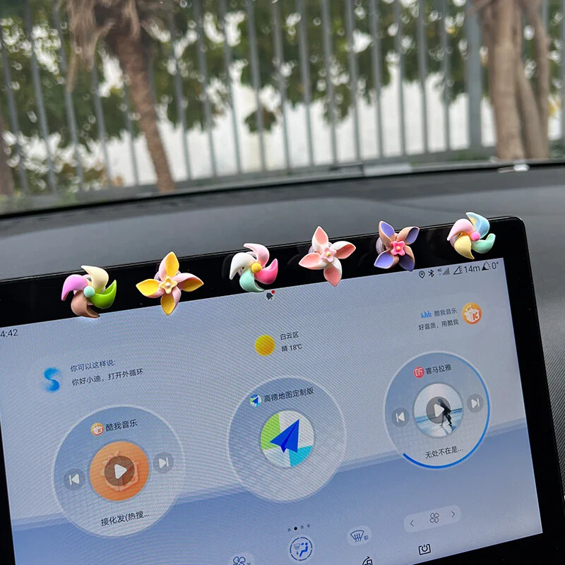 6BUC Decoratiuni Interioare Masini Rotative Moara de vant Mica Decoratiuni creative Ornamente Mici Decoratiuni Interioare Consola Centrala