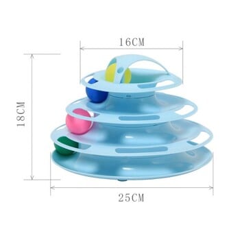 4 нива Cats Toy Tower Tracks Котешки играчки Interactive Cat Intelligence Training Amusement Plate Tower Pet Products Cat Tunnel