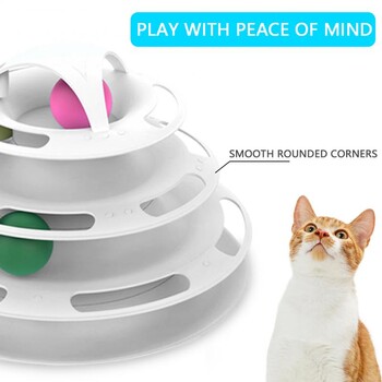 4 нива Cats Toy Tower Tracks Котешки играчки Interactive Cat Intelligence Training Amusement Plate Tower Pet Products Cat Tunnel