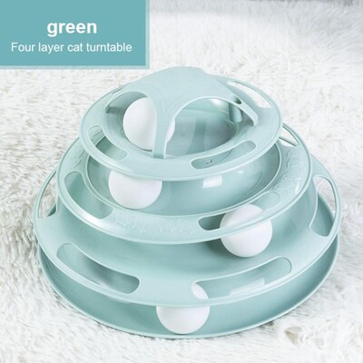Turnul de jucărie pentru pisici cu 4 niveluri Jucării pentru pisici Antrenament interactiv pentru inteligență pentru pisici Turnul cu plăci de distracție Produse pentru animale de companie Tunel pentru pisici
