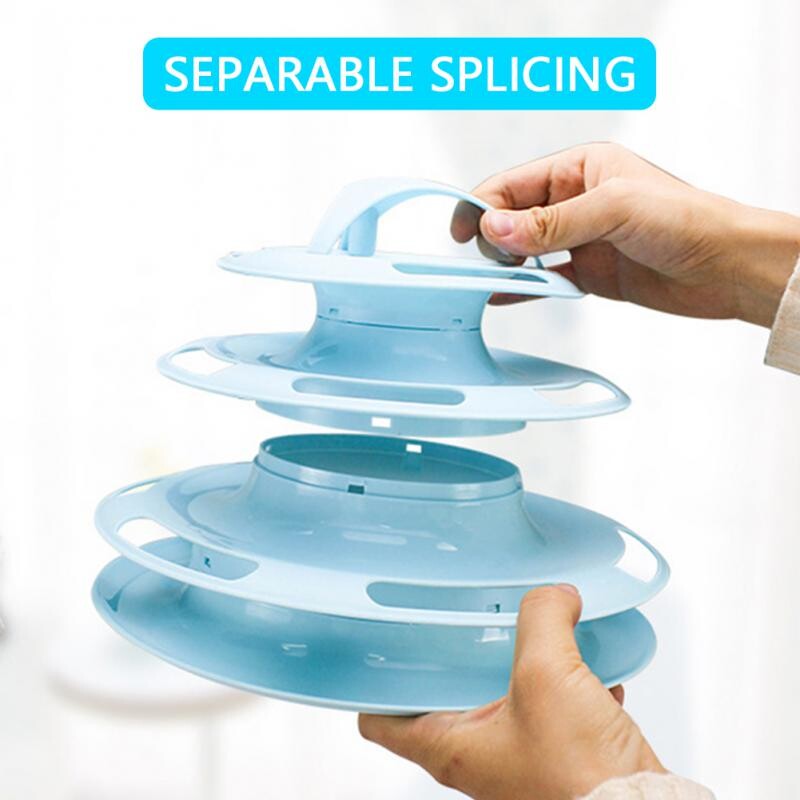 Turnul de jucărie pentru pisici cu 4 niveluri Jucării pentru pisici Antrenament interactiv pentru inteligență pentru pisici Turnul cu plăci de distracție Produse pentru animale de companie Tunel pentru pisici