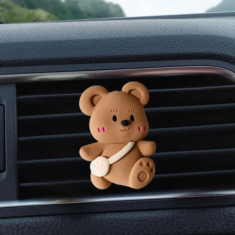 Cartoon Bear Air Vent Kvepalų segtukas Automobiliui Oro Kondicionierius Aromaterapinis Klipas Kūrybiškas automobilio dekoravimas Papuošalai Mieli Automobilių Priedai