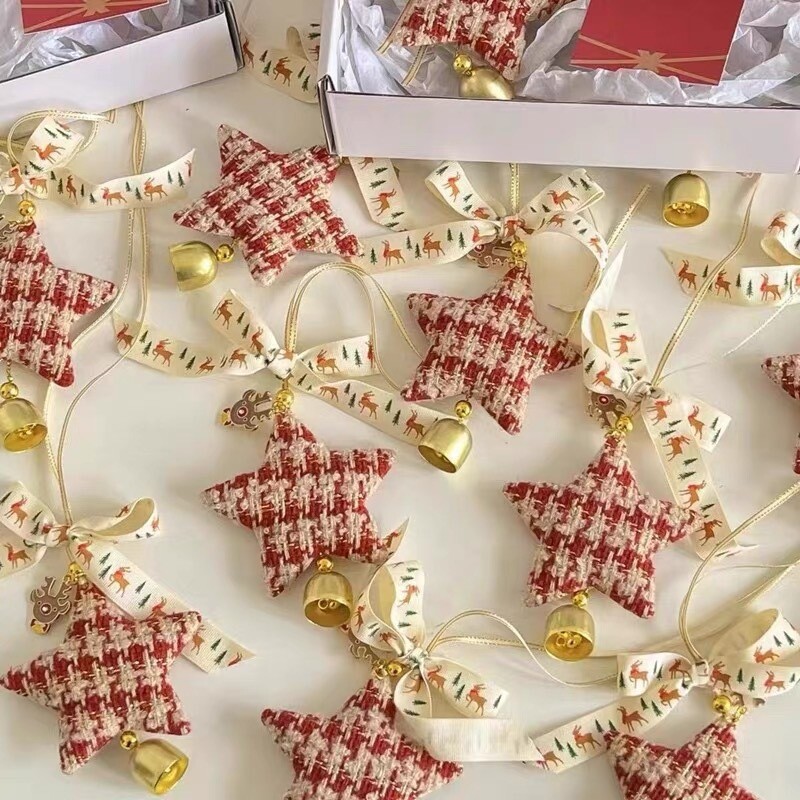 Božićni dodaci za zvjezdane retrovizore za automobile, slatki heklani ukrasi za automobile, ručno rađeni pleteni dodaci za vješanje automobila za žene, dar