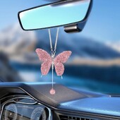 Kulons automašīnai Atpakaļskata spogulī, dinamiskas burvīgas automašīnas dekorācijas kulons Elegants mākslīgā tauriņa kulons automašīnu mājām sievietēm