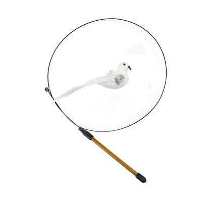 Imitaciniai paukščių kačių žaislai Juokingi interaktyvūs povai su varpelio katės lazdele žaislas kačiukui, žaidžiančiam erzinti lazdelę Žaislai naminių kačių reikmenys