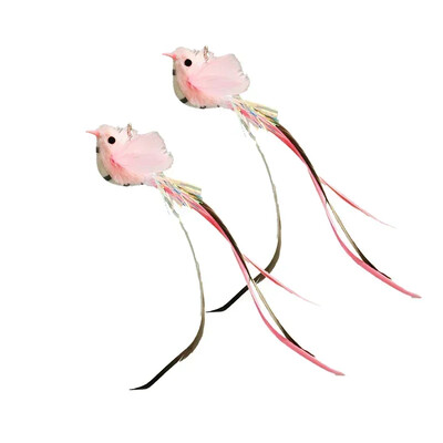 Imitaciniai paukščių kačių žaislai Juokingi interaktyvūs povai su varpelio katės lazdele žaislas kačiukui, žaidžiančiam erzinti lazdelę Žaislai naminių kačių reikmenys