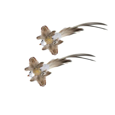 Imitaciniai paukščių kačių žaislai Juokingi interaktyvūs povai su varpelio katės lazdele žaislas kačiukui, žaidžiančiam erzinti lazdelę Žaislai naminių kačių reikmenys