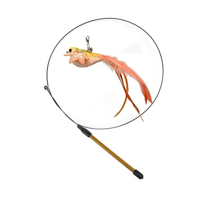 Imitaciniai paukščių kačių žaislai Juokingi interaktyvūs povai su varpelio katės lazdele žaislas kačiukui, žaidžiančiam erzinti lazdelę Žaislai naminių kačių reikmenys