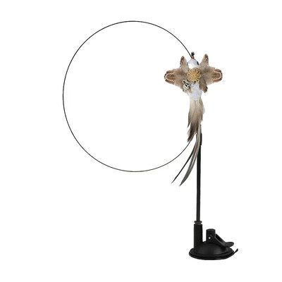 Imitaciniai paukščių kačių žaislai Juokingi interaktyvūs povai su varpelio katės lazdele žaislas kačiukui, žaidžiančiam erzinti lazdelę Žaislai naminių kačių reikmenys