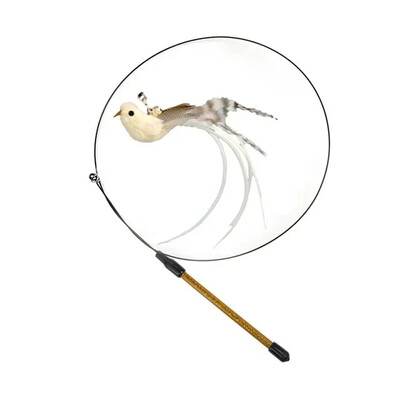 Imitaciniai paukščių kačių žaislai Juokingi interaktyvūs povai su varpelio katės lazdele žaislas kačiukui, žaidžiančiam erzinti lazdelę Žaislai naminių kačių reikmenys