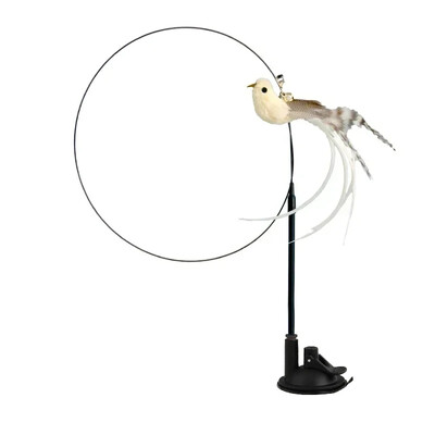 Imitaciniai paukščių kačių žaislai Juokingi interaktyvūs povai su varpelio katės lazdele žaislas kačiukui, žaidžiančiam erzinti lazdelę Žaislai naminių kačių reikmenys