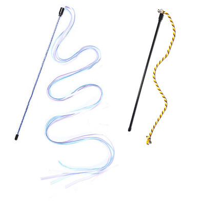 Jucării interactive pentru pisici Panglică lungă din satin Jucărie pentru pisici cu tijă Pisicuță care se joacă Baghetă jucărie Jucărie pentru pisică