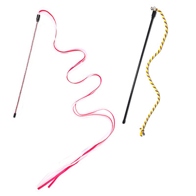 Jucării interactive pentru pisici Panglică lungă din satin Jucărie pentru pisici cu tijă Pisicuță care se joacă Baghetă jucărie Jucărie pentru pisică