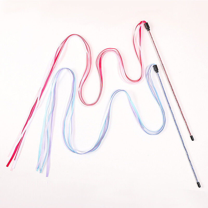 Jucării interactive pentru pisici Panglică lungă din satin Jucărie pentru pisici cu tijă Pisicuță care se joacă Baghetă jucărie Jucărie pentru pisică