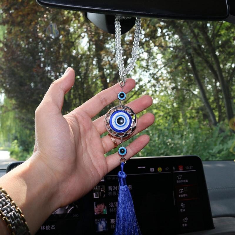 Ornament pentru ochi răul atârnat Oglinda retrovizoare Suncatchers Decor Albastru Protecție pentru ochi rău și noroc Candelabru Lămpi Pandantiv