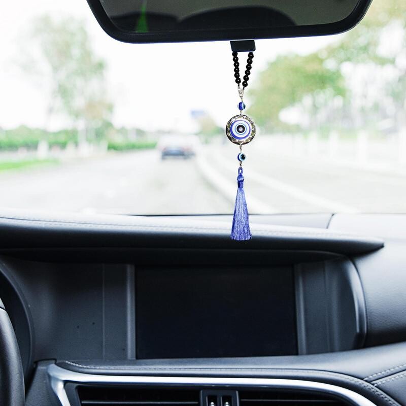 Ornament pentru ochi răul atârnat Oglinda retrovizoare Suncatchers Decor Albastru Protecție pentru ochi rău și noroc Candelabru Lămpi Pandantiv
