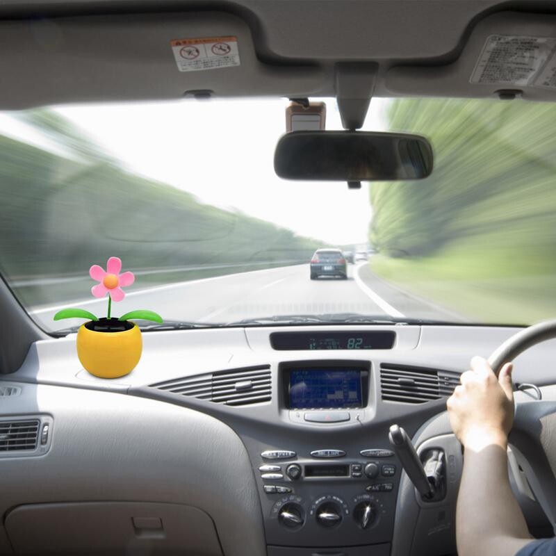 Saulės energija šokantis saulėgrąžų žaislas Saulės saulėgrąžų ornamentas, nešiojamas, purtantis galvos automobilio žaislas, daugkartinio naudojimo saulės energija varomas prietaisų skydelio dekoras