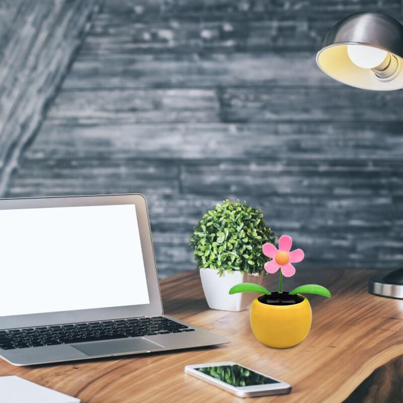 Saulės energija šokantis saulėgrąžų žaislas Saulės saulėgrąžų ornamentas, nešiojamas, purtantis galvos automobilio žaislas, daugkartinio naudojimo saulės energija varomas prietaisų skydelio dekoras